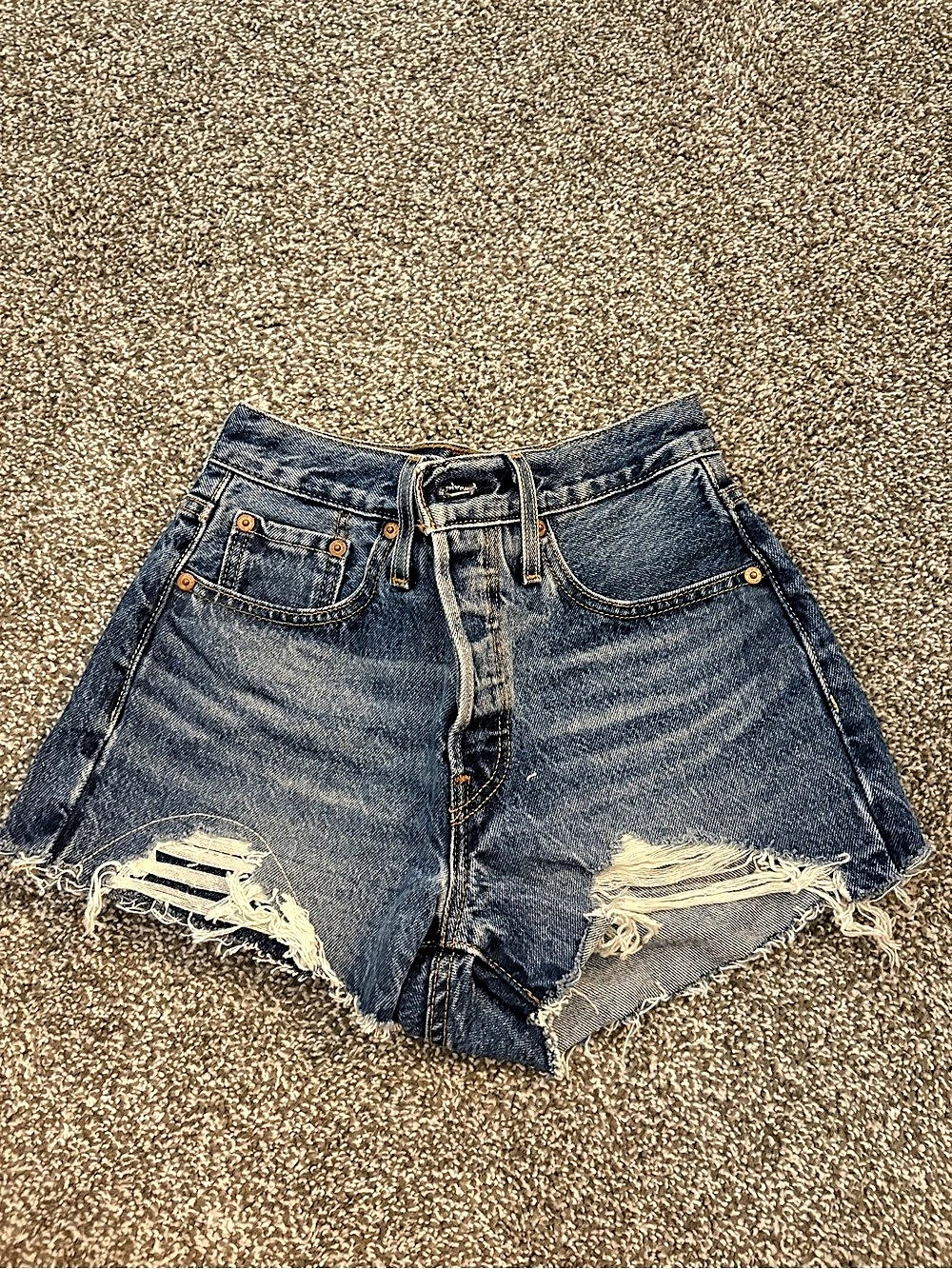 Levi's 501 Denim Jean Shorts Waist 24 Blue